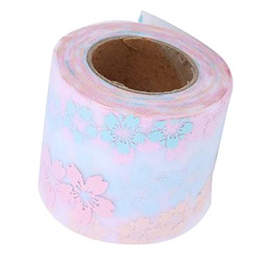 Imagem de Fita de organza, material de festa multicolorido translúcido Fita decorativa translúcida para acessórios de moda para amigos para embalagem de presente(cor de rosa)