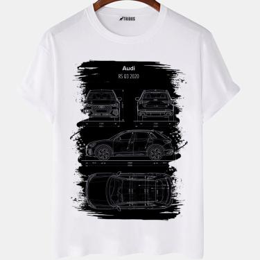 Imagem de Camiseta masculina Audi rs Q3 Desenho Carro Famoso Camisa Blusa Branca Estampada