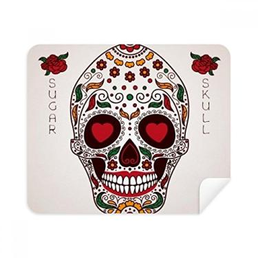 Imagem de Flower Cirrus Eyes White Sugar l Pano de limpeza Limpador de tela 2 peças Tecido de camurça