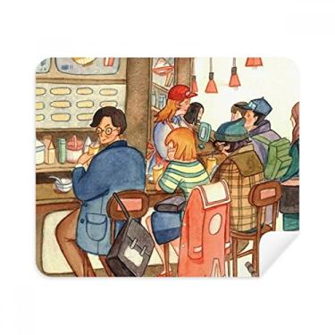 Imagem de Miaoji Pintura Gato Restaurante Catch Rat Pano de limpeza Limpador de tela 2 peças Tecido de camurça