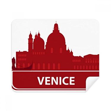 Imagem de Pano de limpeza Venice Italy Red Landmark Pattern Cleaner, 2 peças, tecido de camurça