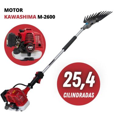 Imagem de Derriçadeira Profissional Kawashima Com Motor M-2600 25cc á Gasolina 2 Tempos Haste Curta e Mãozinha de Garra Simples Nakashi Ideal Para Cafezais