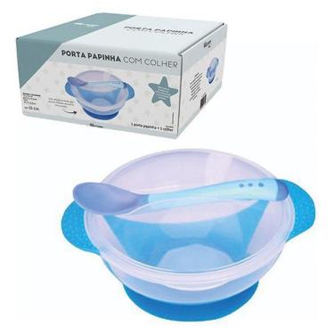Imagem de Kit Papinha Tigela Com Ventosa + Tampa E Colher De Plastico
