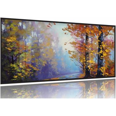 Imagem de Quadro Decorativo Abstrato Arvore sala quarto 130x60 Moldura Preta 2x2