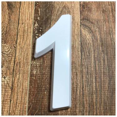 Imagem de Número Residencial 1 Branco 3d 14cm De Altura