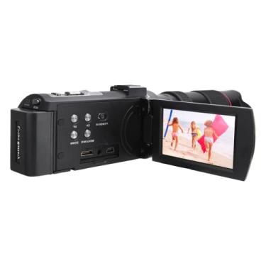 Imagem de Mini filmadora dv, 16x zoom 3.0 polegadas tela sensível ao toque vlogging câmera 4k hd wifi 60fps ir fotografia de visão noturna para youtube para presente de(Padrão + óculos telefoto + bateria)