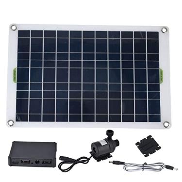 Imagem de Kit de bomba de água solar, painel 50W 800L/h 12V baixo ruído DC silicone plástico bomba solar bomba de fonte solar para jardim, quintal, tanque de peixes, lagoa, piscina, exterior e pátio