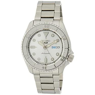 Imagem de Seiko Relógio masculino automático Sport 5 com pulseira de aço inoxidável, prata, 22 (modelo: SRPE71)