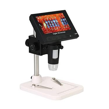 Imagem de Kit de acessórios para microscópio Ampliação 1000X 4,3 polegadas Microscópio Display LCD 720P LED Ampliação digital com suporte de microscópio Slides