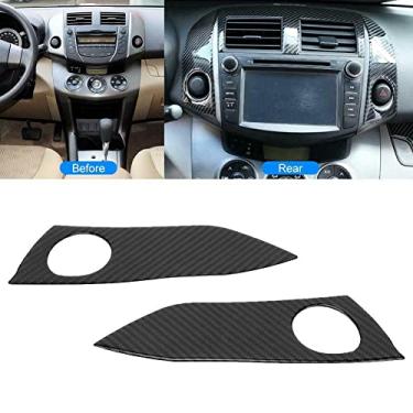 Imagem de FINMOKAL 2 Peças Quadro De Guarnição Do Painel De Luz De Advertência De Fibra De Carbono Para Toyota Rav4 2006-2013