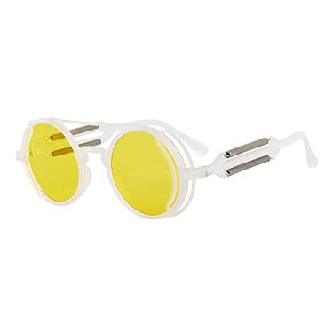 Imagem de Óculos de sol gótico clássico steampunk óculos de perna dupla primavera designer masculino óculos redondos punk feminino proteção uv400, 10, china