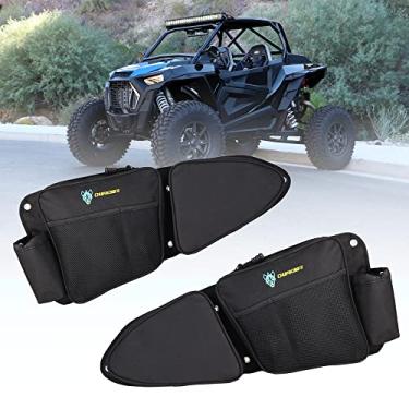 Imagem de Sacos de Porta Lateral RZR, Chupacabra Offroad Conjunto de Bolsa de Armazenamento Frontal com Joelheira para 2014 2015 2016 2017 2018 2019 2020 Polaris RZR XP Turbo S 1000 S900 (Instalação de vídeo incluída)