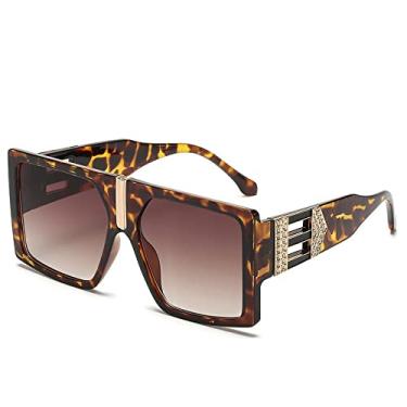 Imagem de Óculos de sol conjunto de diamantes para mulheres moda grande armação anti uv óculos de sol de tendência de personalidade óculos de sol de perna larga, 1, tamanho único