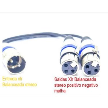 Imagem de Cabo Y Xlr Macho Para 2 Xlr Fêmea 1 Metro Balanceado Stereo - Ld