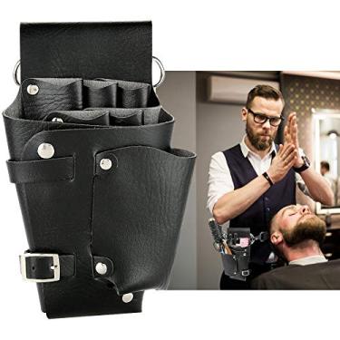 Imagem de Bolsa de cabeleireiro multifuncional, kit de tesouras de corte de cabeleireiro para crianças, mulheres, cães, tesouras de desbaste de corte de cabelo, portátil, bolsa de ferramentas de couro PU de grande capacidade com cinto para tesoura de pente de barbeiro
