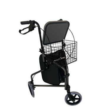 Imagem de Mbrla891L - Andador Em Aluminio De 03 Rodas Prata Com Cesto