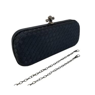 Imagem de Bolsa De Festa Clutch Tressê Cetim Inspired Azul Escuro G