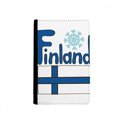 Imagem de Porta-passaporte padrão azul bandeira nacional da Finlândia Notecase Burse carteira capa porta-cartão, Multicolor