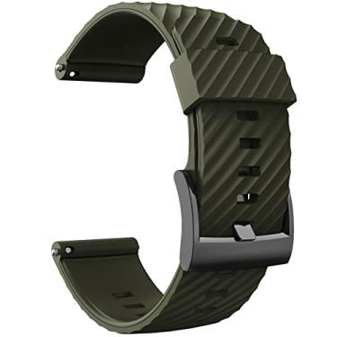 Imagem de GANYUU 24MM para Suunto 7/Suunto D5 Pulseira de substituição Silicone Sports Smart Watch Straps para Suunto 9 Baro/Sport Wrist HR Baro Pulseira (Cor: Verde Exército, Tamanho: para suunto D5)