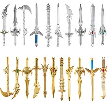 Imagem de Yexiya Conjunto de 24 canetas antigas de espada com tinta de gel, novidade e divertida, espada legal, canetas de gel de plástico para festas de aniversário, presentes e escrita aleatória