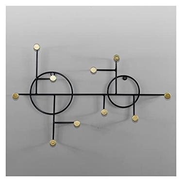 Imagem de KIZQYN Ganchos de casaco gancho de roupas criativas pendurado na parede minimalista casa geométrica metal artesanato pingente para banheiro sala de estar quarto cabide de casaco montado na parede (cor: t311)