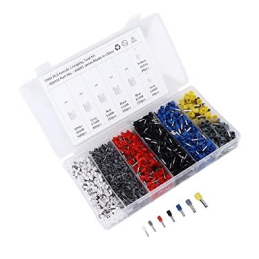 Imagem de Terminais de ponteira de fio 1900pcs Tipo de pino Cobre banhado a estanho 7 tamanhos Conectores de cabos isolados Unications Conjunto de ferramentas de crimpagem de ponteira,Terminais de virola,