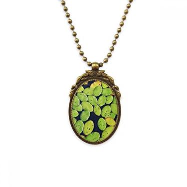 Imagem de DIYthinker Colar vintage vintage com pingente de contas e pingente de água Fresh Leaf Plant Water Nature