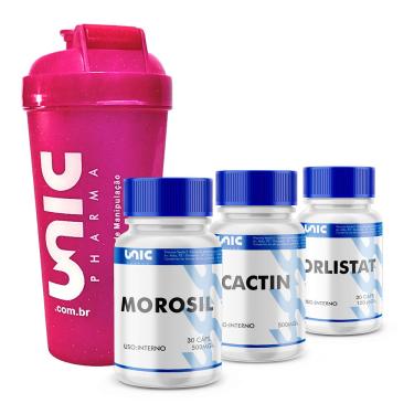 Imagem de Morosil + Cactin + Orlistat + Coqueteleira cores variadas Rosa