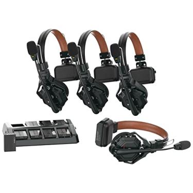 Imagem de Hollyland Solidcom C1 Pro Sistema de Fone de Ouvido Intercom Sem Fio ENC Cancelamento de Ruído Full Duplex 4-Pessoas 1100ft Equipe de Comunicação com Ear Headset Único Mute PTT para Igreja/Drone TV/Produção de Filmes