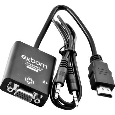 Imagem de Cabo Conversor Hdmi Para Vga Com Audio Exbom