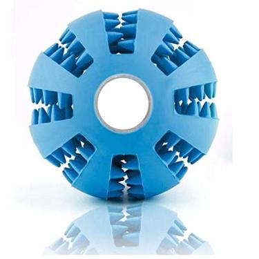 Imagem de Bola de brinquedo para cachorro, bola de brinquedo não tóxica e resistente a mordidas para cães de estimação Filhote de cachorro Gato, comida de cachorro para animais de estimação Alimentador para mastigar bola de limpeza de dente（azul marinho）