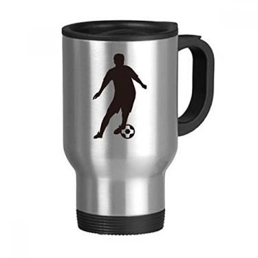Imagem de Caneca de viagem com contorno de futebol americano, copo de aço inoxidável, copo de carro