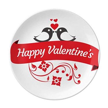 Imagem de Love Birds Prato decorativo de porcelana Salver Prato de jantar para o Dia dos Namorados