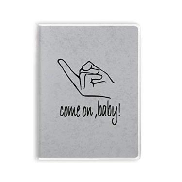 Imagem de Diário de capa macia preta para caderno de gestos personalizada