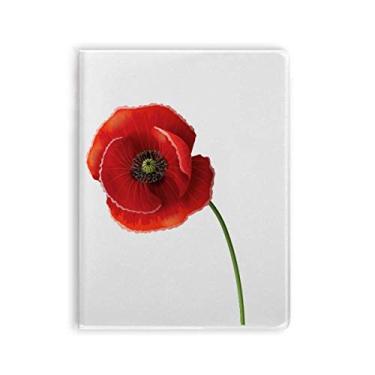 Imagem de Caderno de desenho de flor vermelha milho Simplicity capa de goma para diário capa macia
