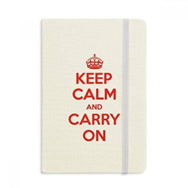 Imagem de Caderno escrito Keep Calm And Carry On Red oficial de tecido rígido diário clássico