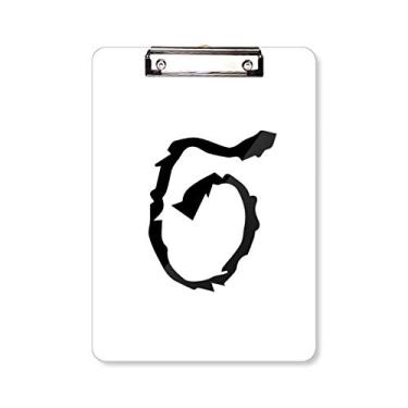 Imagem de Placa de apoio para prancheta com silhueta preta Sigma do alfabeto grego A4