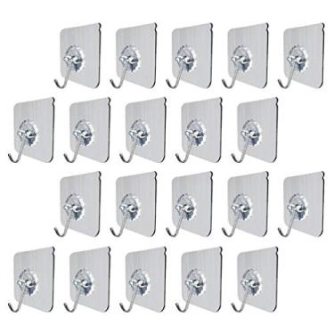 Imagem de LIOOBO 20 peças de ganchos adesivos de parede práticos para chaveiro gancho adesivo para cozinha banheiro casa