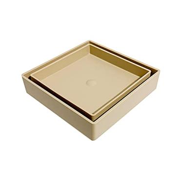 Imagem de Ralo Invisível Oculto Com Tela 10x10 Square Quadrado Bege