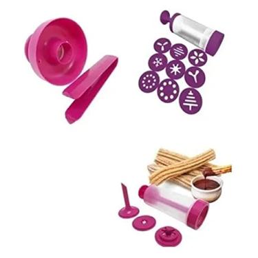 Imagem de Kit 3 Peças - Maquina De Churros + De Biscoito + Faz Donuts (Plástico)