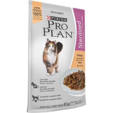 Imagem de Ração Nestlé Purina Pro Plan Cat Wet Sachê Frango ao Molho Sterilized para Gatos 1+ Adultos - 85 g