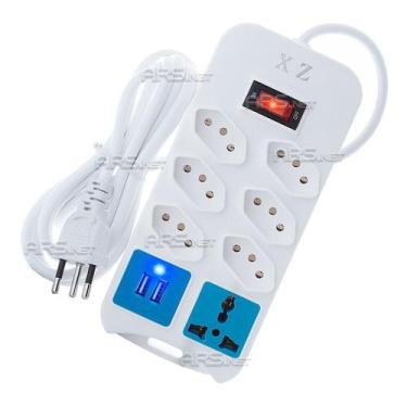 Extensão Elétrica Octoo Totem Easyplug, 6 Tomadas, 2 USB, Suporte para  Smartphone, Bivolt