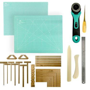 Imagem de Base de Corte A2 45x60 Dupla Face Kit Encadernação Gabarito Esquadros Scrapbook Réguas Cortador de Tecidos Dobradeira Agulhão