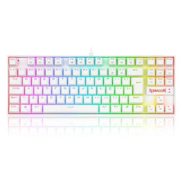 Imagem de Teclado Magnético Gamer Redragon Kumara rgb Lunar White Switch Outemu Blue - Branco