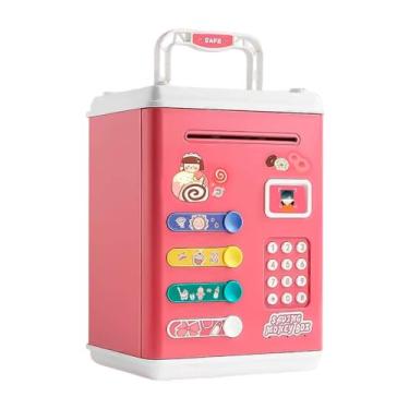 Imagem de Mini Cofre Eletrônico Cofrinho Digital Criaças Infantil Com Senha Moedas e Notas