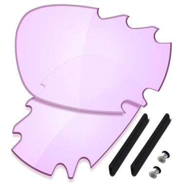 Imagem de SAUCER Lentes de reposição premium e kits de borracha para jaqueta de corrida Oakley Jawbone ventilada | Óculos de sol Jawbone ventilado Racing Jacket Low Bridge Fit de alta definição - rosa claro