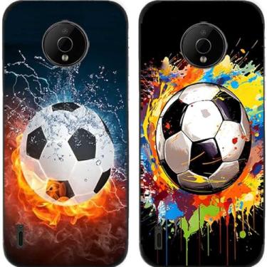Imagem de 2 peças de capa de telefone traseira de silicone TPU gel futebol para Nokia C300 C210 C200 C110 C100 (Nokia C200)