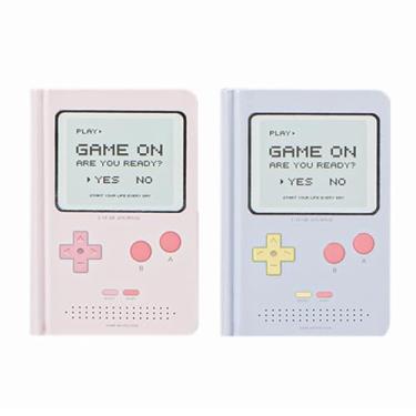 Imagem de Agenda diária sem data 365 dias design de jogo de caderno organizador de bolso agenda caderno caderno A6 mini diário fofo (roxo + rosa)