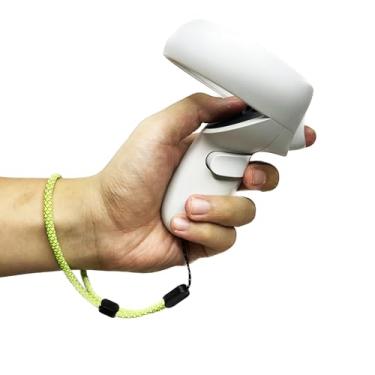 Imagem de Improved Replacement Reflective Wrist Straps for Oculus Quest 2 Gen Controller, Sturdy Comfy Adjustable Hand Strap for Oculus, Easy Attach White Resin Stopper for Oculus Controllers Green