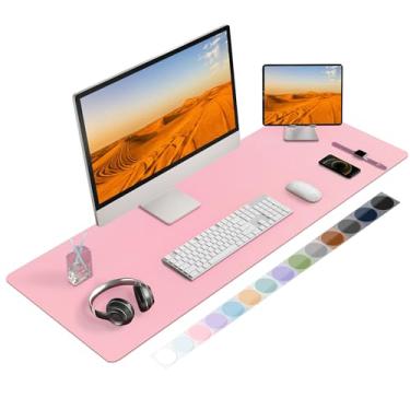 Imagem de Protetor de mesa de couro, tapete de mouse, tapete de computador antiderrapante para mesa, tapete de mesa de escritório de couro PU para casa e escritório, à prova d'água para laptop para teclado e